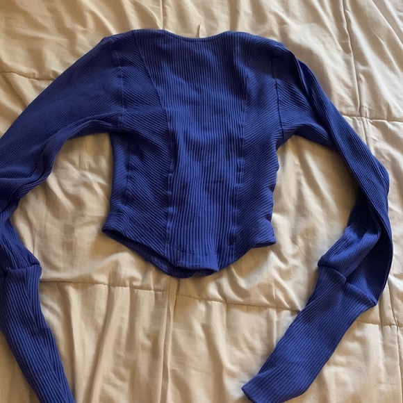 NWOT free people blue long sleeve - Picture 2 of 3